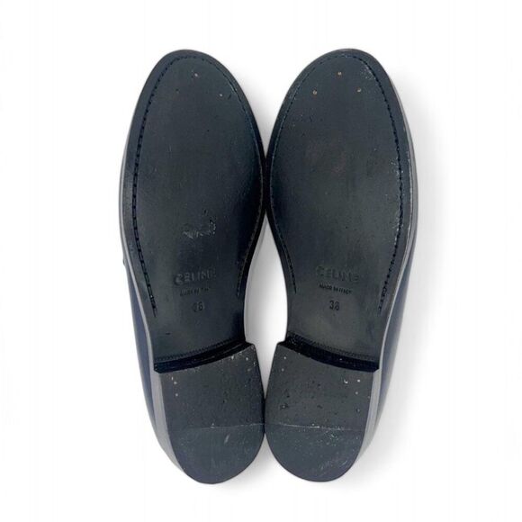 CELINE Women's Luco Triomphe Navy & White Horsebit CC Logo Loafers Size … - Picture 11 of 12